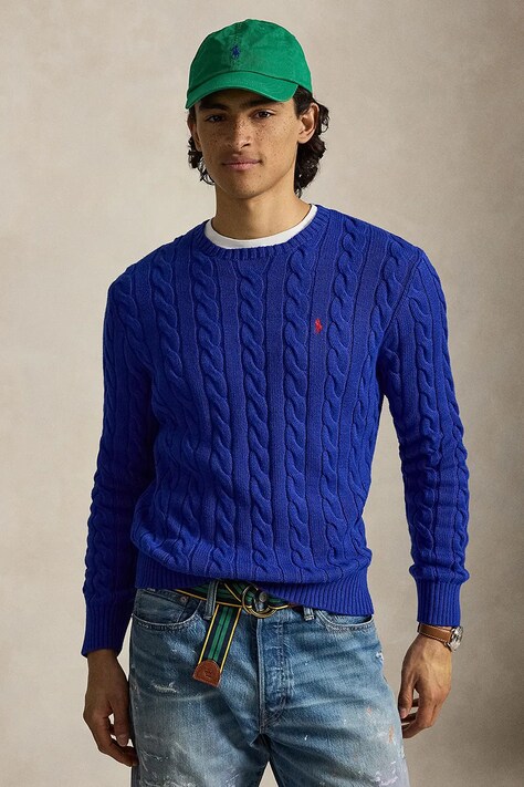 Polo Ralph Lauren sweter męski bawełniany niebieski 710775885