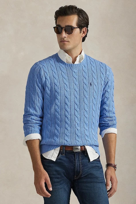 Pamučni pulover Polo Ralph Lauren boja: bež, 710775885