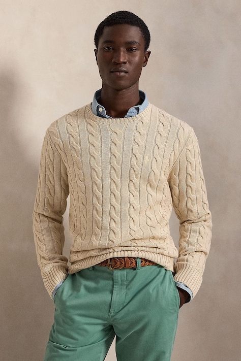 Polo Ralph Lauren Svetr pánský bavlněný béžový 710775885