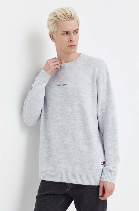 Свитер Tommy Jeans мужской цвет серый