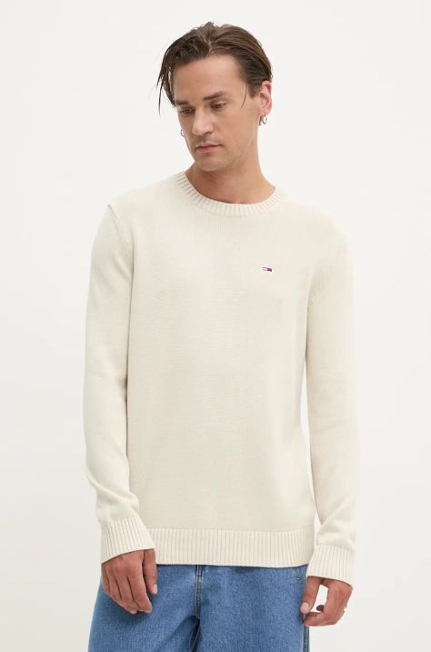 Tommy Jeans maglione in cotone colore beige