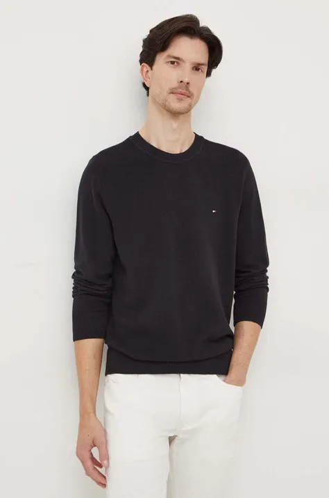 Хлопковый свитер Tommy Hilfiger цвет чёрный лёгкий
