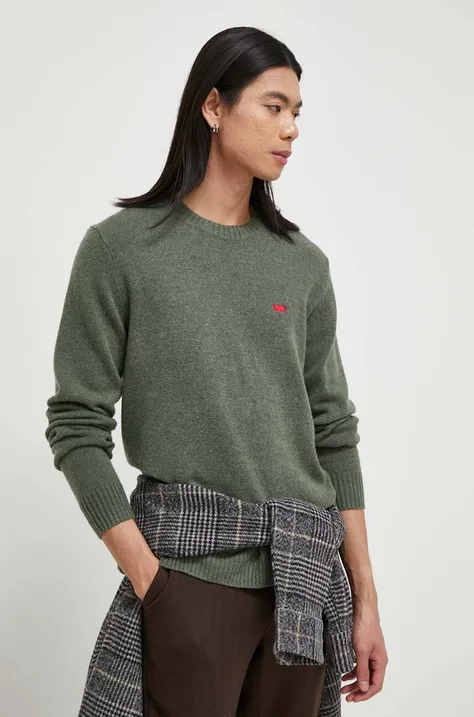 Levi's pulover de lana barbati, culoarea verde, light