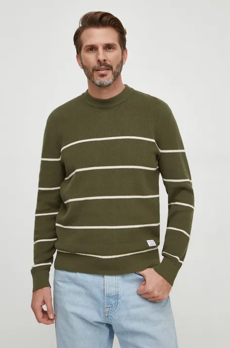 Bavlnený sveter Pepe Jeans zelená farba, tenký