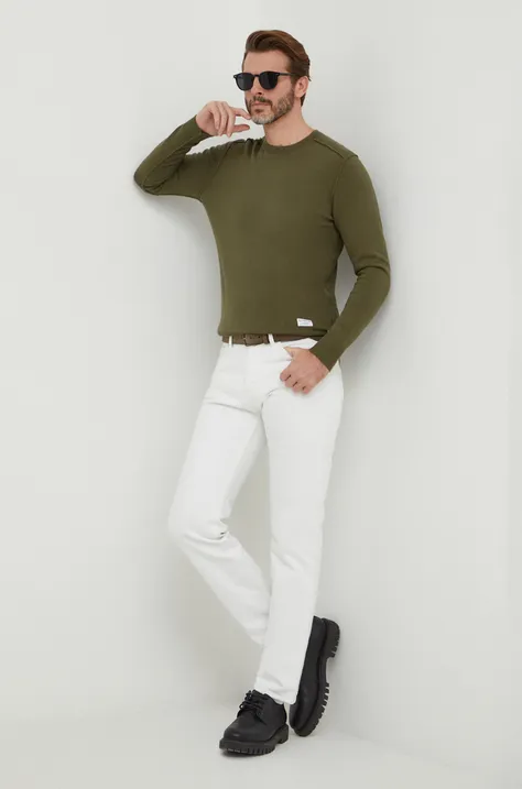 Бавовняний светр Pepe Jeans колір зелений легкий