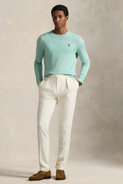 Polo Ralph Lauren sweter bawełniany kolor turkusowy lekki