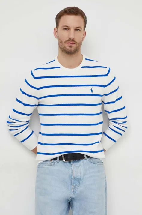 Бавовняний светр Polo Ralph Lauren колір білий легкий