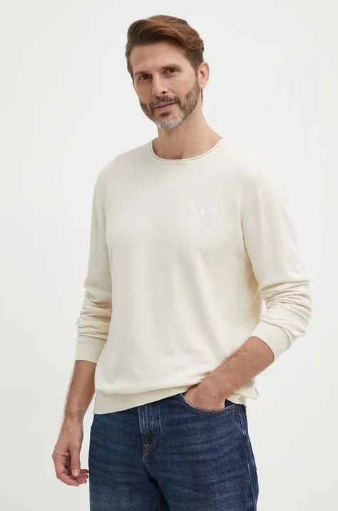 Λινό πουλόβερ Pepe Jeans MILLER χρώμα: μπεζ, PM702422
