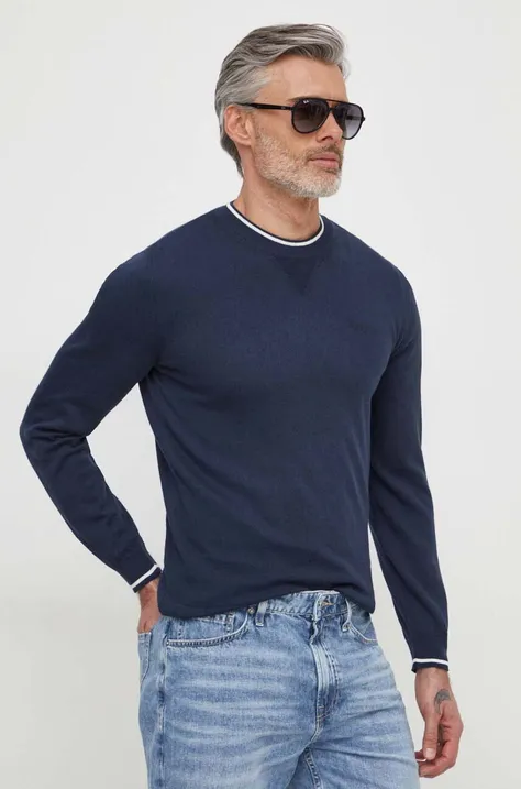 Pepe Jeans sweter bawełniany Mike kolor granatowy lekki