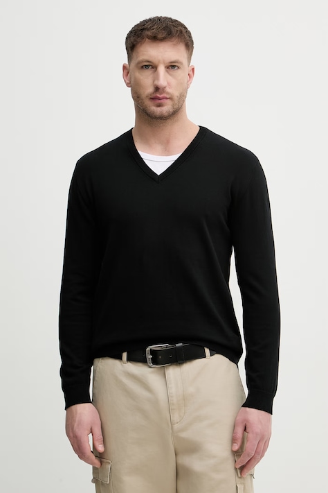 United Colors of Benetton sweter męski bawełniany czarny 1098U4486