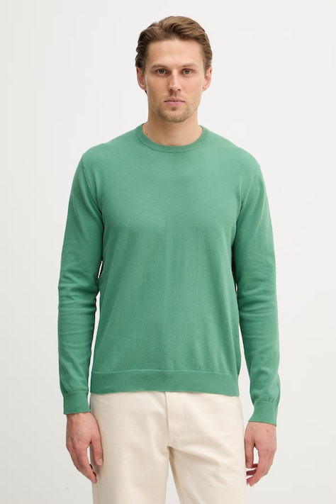 United Colors of Benetton sweter bawełniany kolor zielony lekki 1098U1I76
