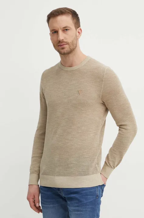 Guess sweter bawełniany CASEY kolor beżowy lekki M4GR17 Z3DT0