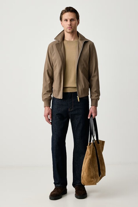 Sisley Sweter męski z bawełną zielony 10F2S1C78