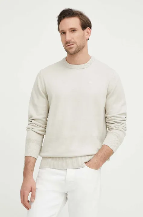 G-Star Raw gyapjúkeverék pulóver könnyű, férfi, bézs