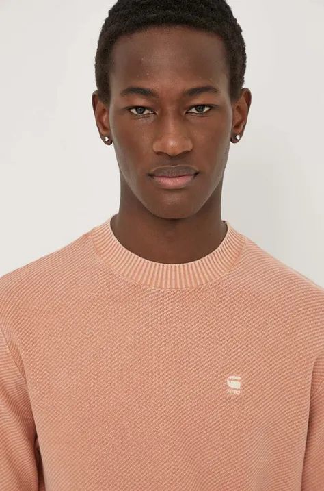 Хлопковый свитер G-Star Raw цвет оранжевый лёгкий