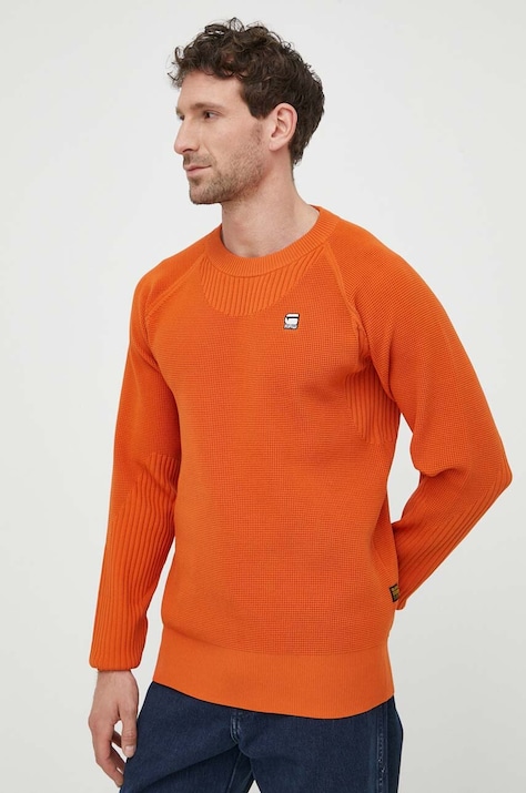 G-Star sweter męski kolor pomarańczowy