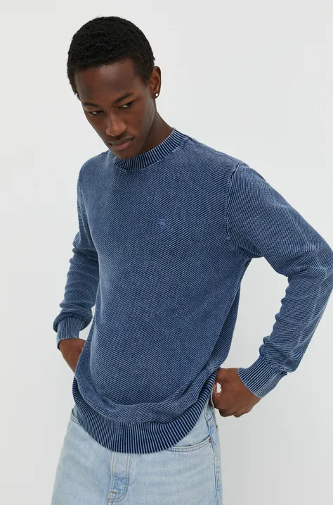 Памучен пуловер G-Star Raw в синьо от лека материя
