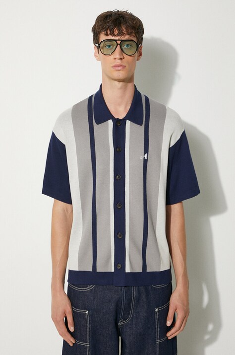 Джемпер Awake NY Knit Camp Collar — SS24-SWM082, сірий — фото 4