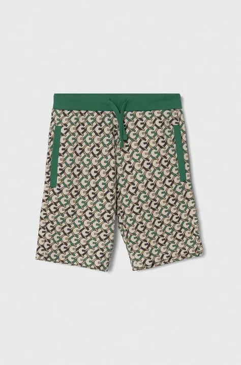 Otroške bombažne kratke hlače Guess zelena barva