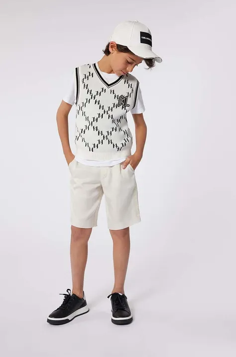 Детские шорты Karl Lagerfeld цвет бежевый