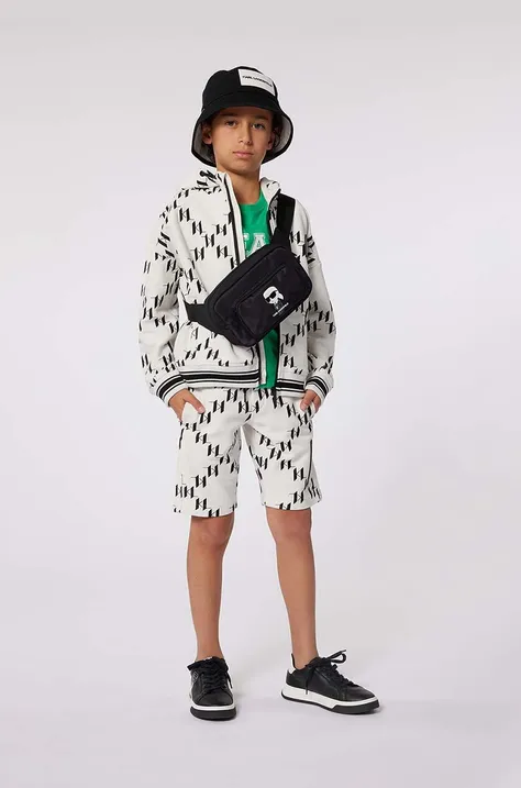 Детские хлопковые шорты Karl Lagerfeld цвет бежевый