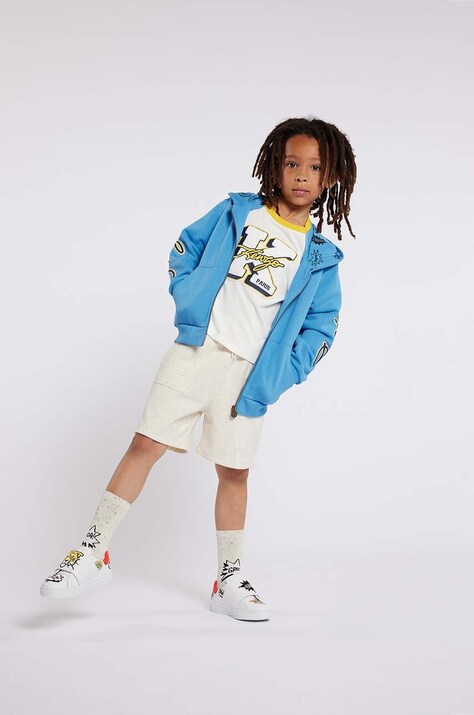Detské krátke nohavice Kenzo Kids béžová farba