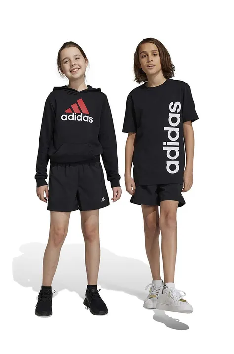 Дитячі шорти adidas колір чорний регульована талія