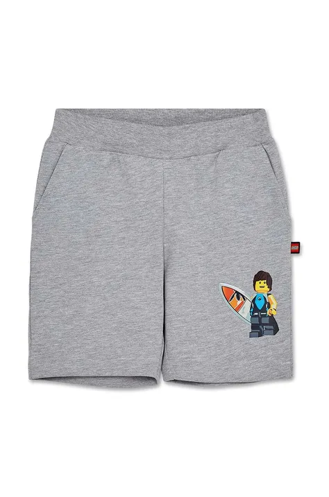 Детские хлопковые шорты Lego цвет серый