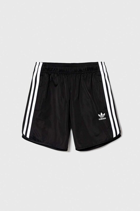 Детски къси панталони adidas Originals в черно с регулируема талия