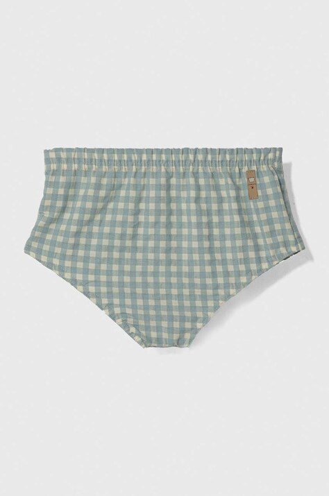 Jamiks pantaloni scurți din bumbac pentru bebeluși culoarea turcoaz