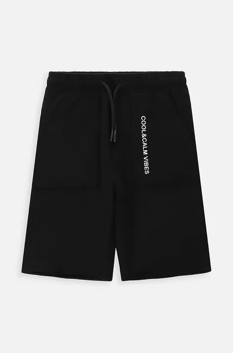 Dječje pamučne kratke hlače Coccodrillo boja: crna