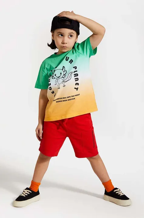 Детские хлопковые шорты Coccodrillo цвет красный регулируемая талия