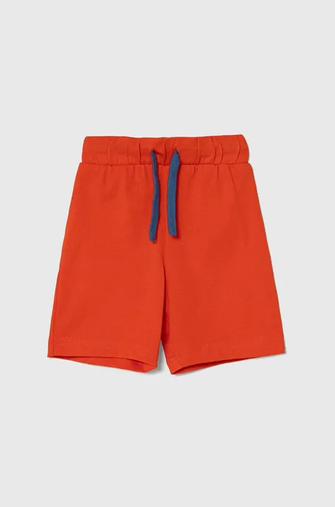 Dječje pamučne kratke hlače United Colors of Benetton boja: crvena, podesivi struk