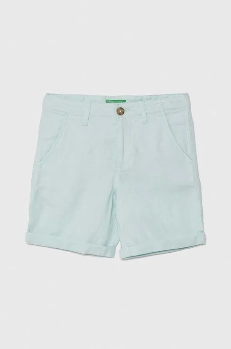 Kratke hlače s dodatkom lana United Colors of Benetton podesivi struk
