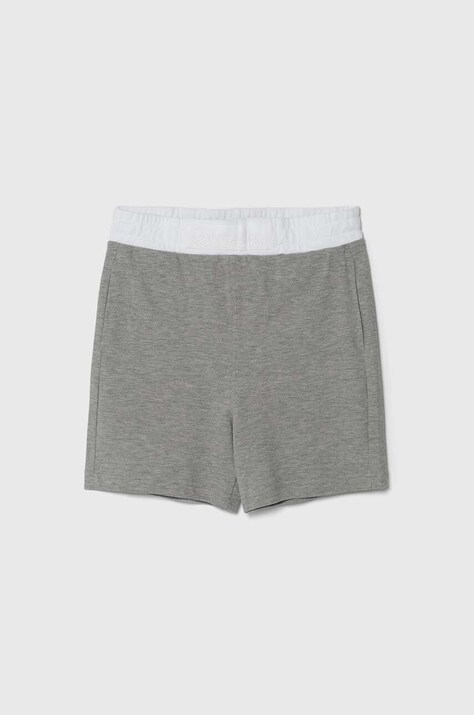 United Colors of Benetton pantaloni scurți din bumbac pentru copii culoarea gri, talie reglabila