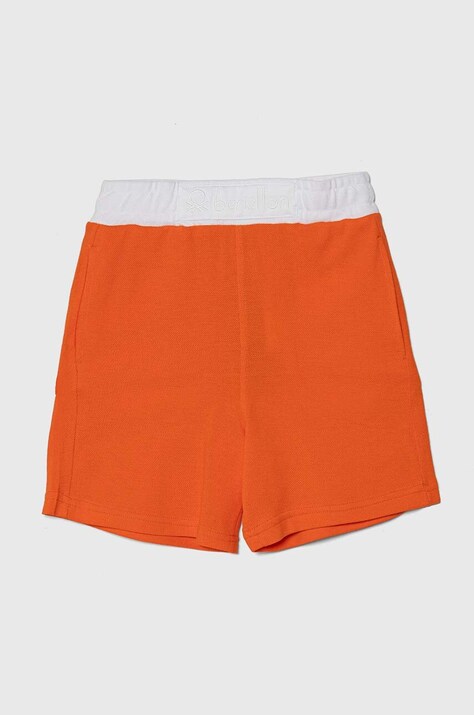 United Colors of Benetton pantaloni scurți din bumbac pentru copii culoarea portocaliu, talie reglabila