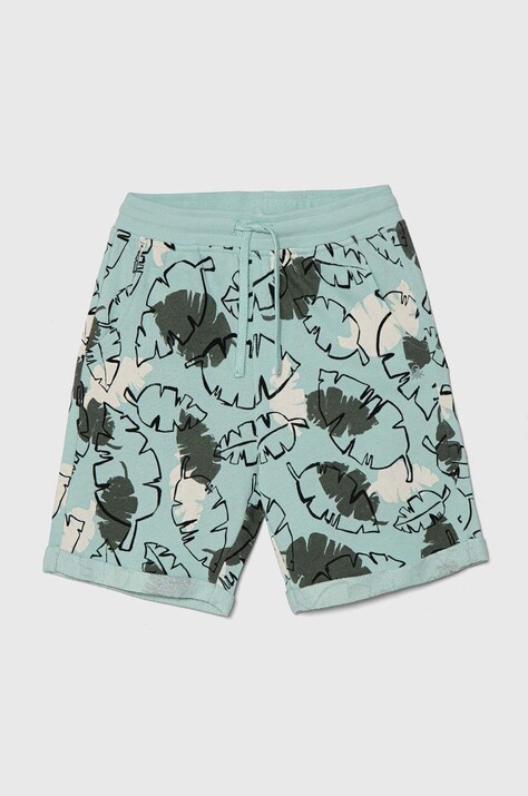 United Colors of Benetton pantaloni scurți din bumbac pentru copii culoarea turcoaz, talie reglabila