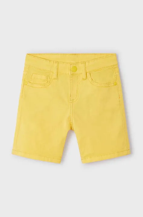 Detské krátke nohavice Mayoral žltá farba, nastaviteľný pás