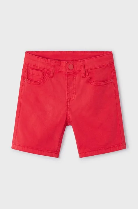 Detské krátke nohavice Mayoral červená farba, nastaviteľný pás