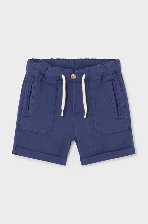 Mayoral pantaloncini in cotone per neonati colore blu navy
