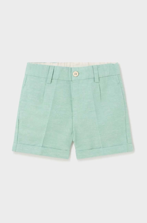 Mayoral pantaloncini in misto lino per neonati colore verde