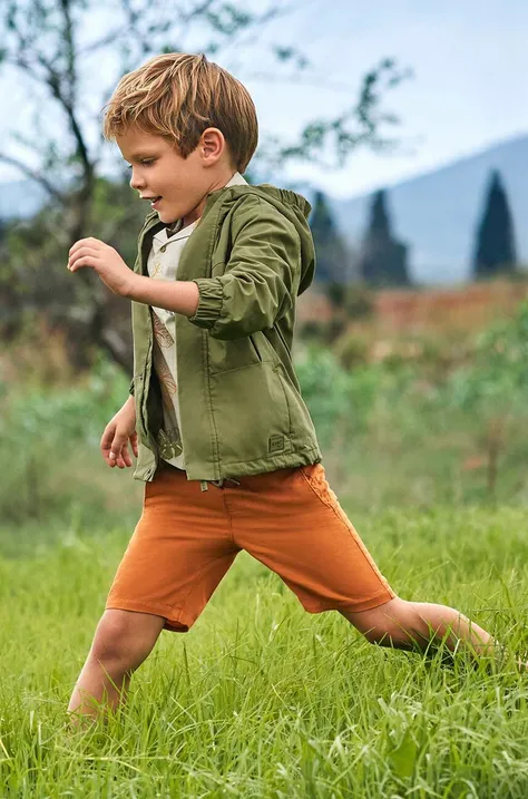 Dječje kratke hlače s dodatkom lana Mayoral boja: narančasta, podesivi struk