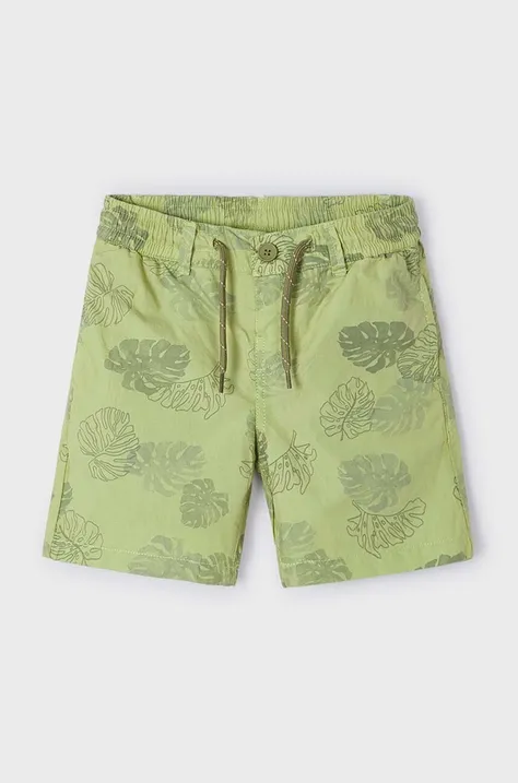 Detské rifľové krátke nohavice Mayoral zelená farba