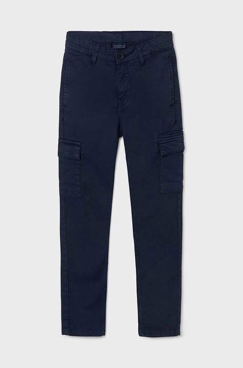 Mayoral pantaloni per bambini cargo slim fit colore blu navy