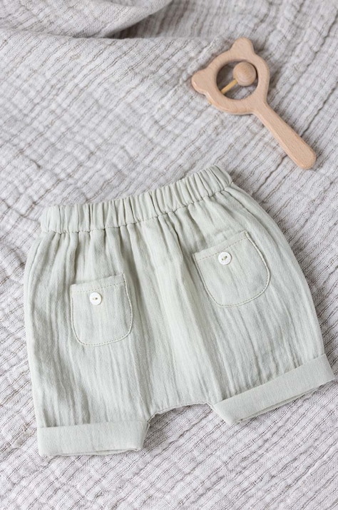 Tartine et Chocolat pantaloni scurți din bumbac pentru bebeluși culoarea turcoaz