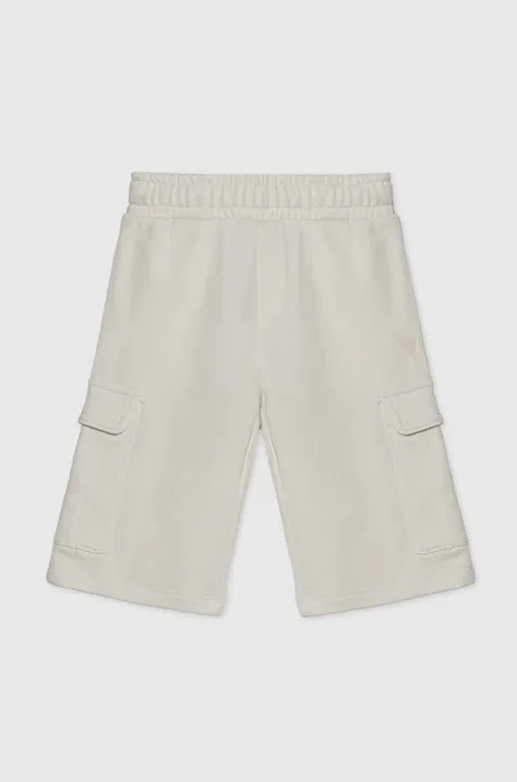 Детски къси панталони Guess в бяло с регулируема талия