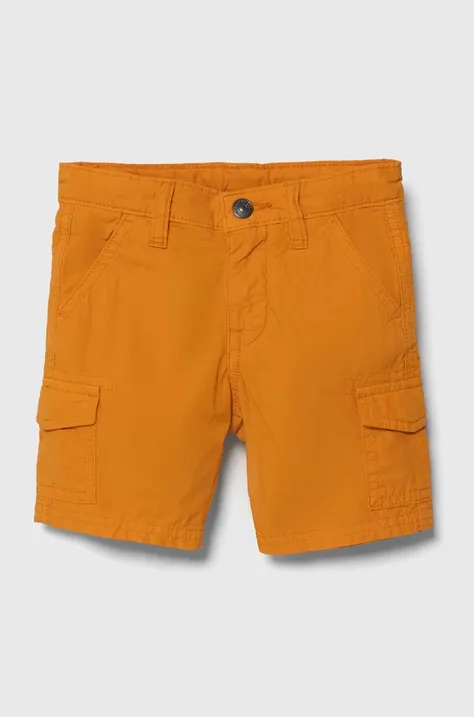 Guess pantaloni scurți din bumbac pentru copii culoarea portocaliu, talie reglabila