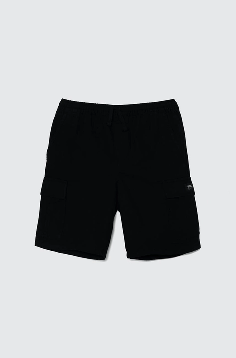 Detské bavlnené šortky Vans RANGE ELASTIC WAIST CARGO SHORT čierna farba, nastaviteľný pás