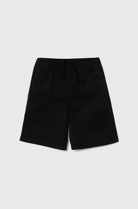 Vans pantaloni scurti copii RANGE ELASTIC WAIST SHORT II BOYS culoarea negru, talie reglabila