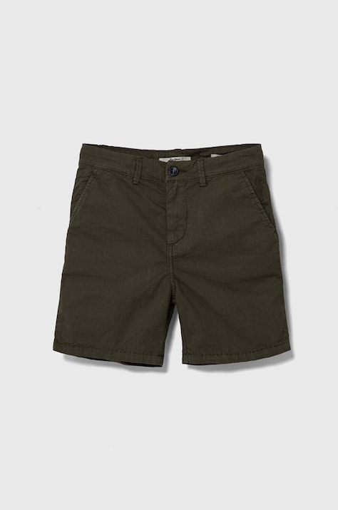 Detské krátke nohavice Pepe Jeans THEODORE SHORT zelená farba, nastaviteľný pás